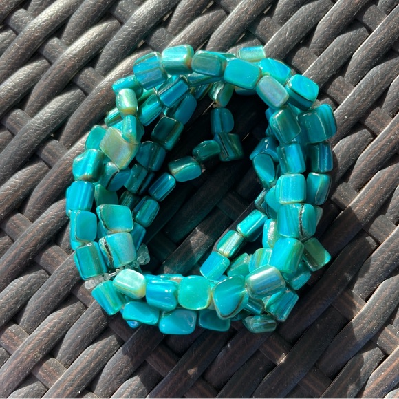 Jewelry - Blue/Green Beaded Stack Bracelets